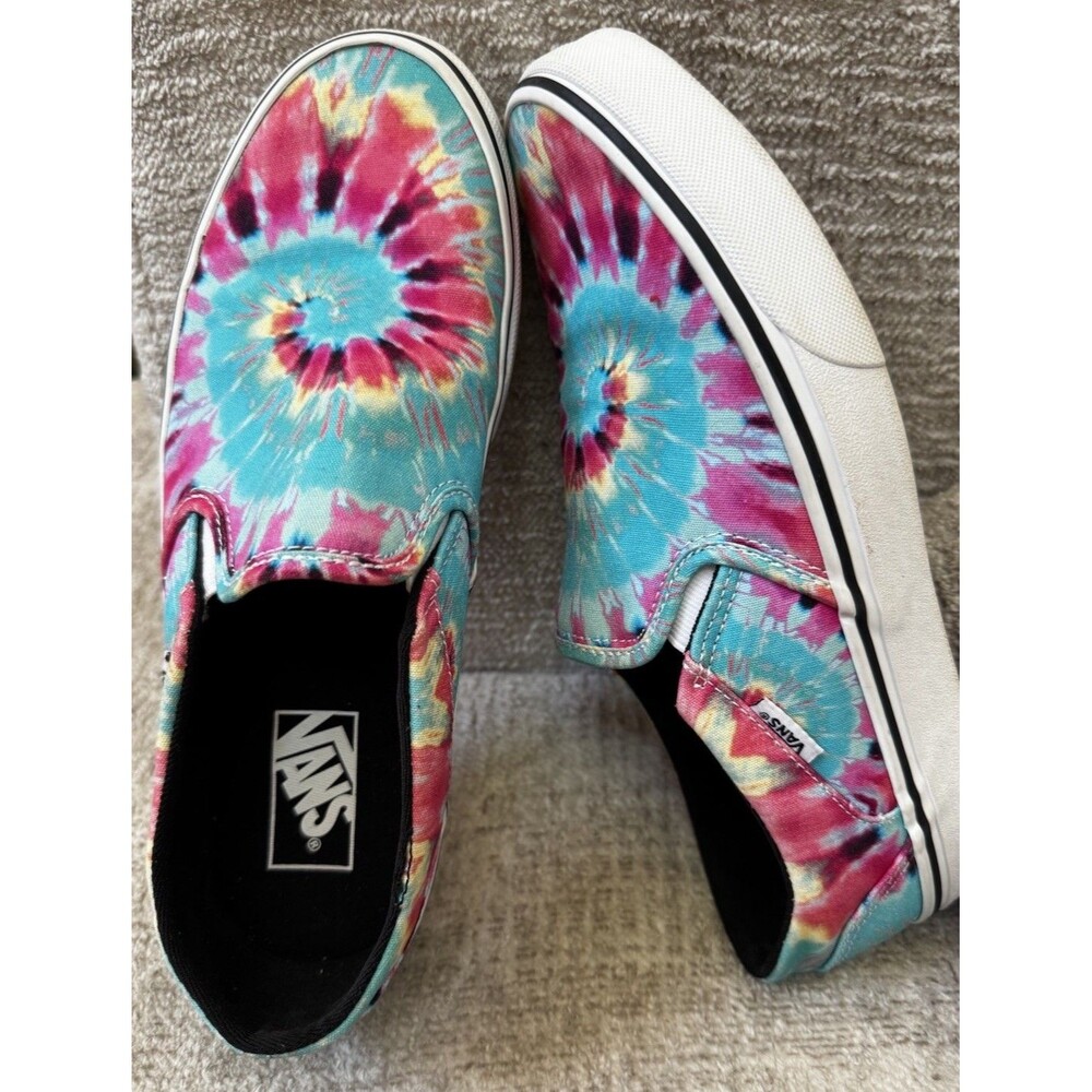 EUC Vans 500714 Multicolored Tie Dye Burst Slip On Shoes W10 M7.5
